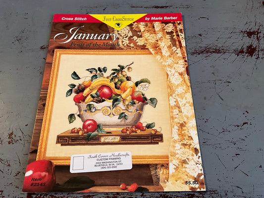 Just Cross Stitch January & February Item # 2143 & 2000 set of 2 counted cross stitch charts