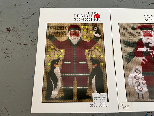 Prairie Schooler Santa’s 2019 & 2022 set of 2 counted cross stitch charts