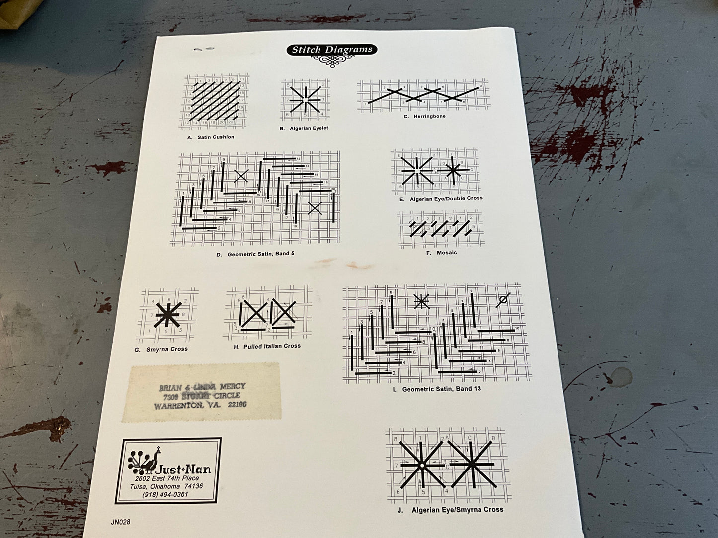 Just Nan Catnip Tea JN028 counted cross stitch chart with bead embellishments