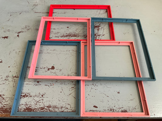 Bargain lot of 5 vintage 5x7 inch plastic frames for your cross stitch projects