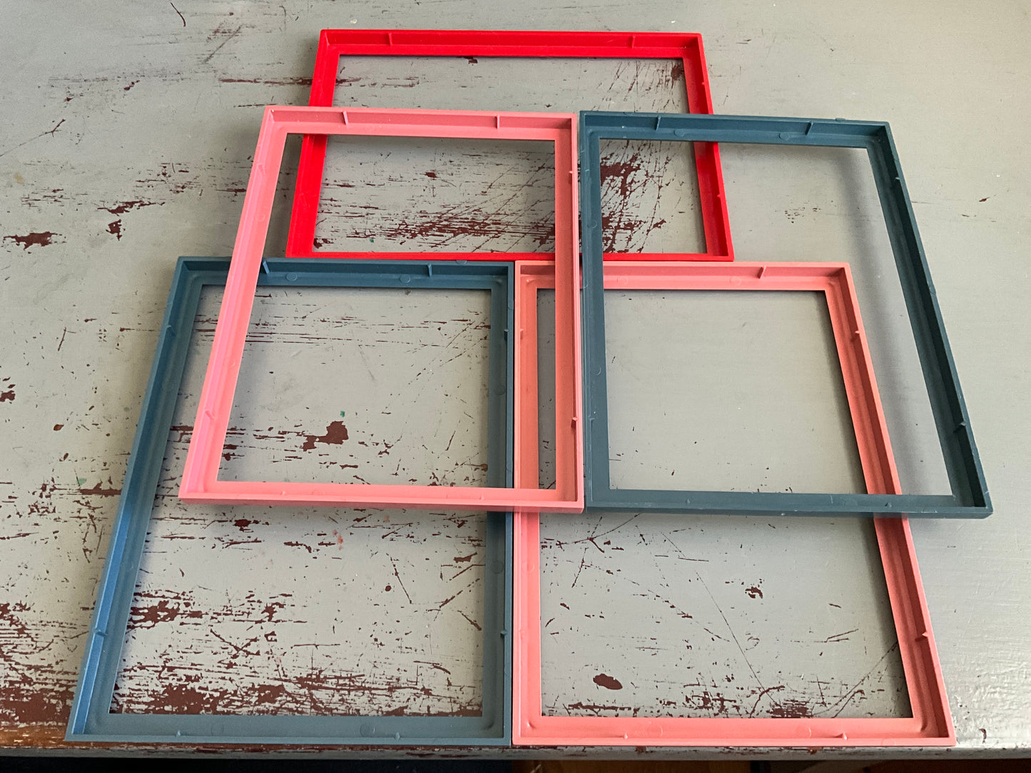 Bargain lot of 5 vintage 5x7 inch plastic frames for your cross stitch projects