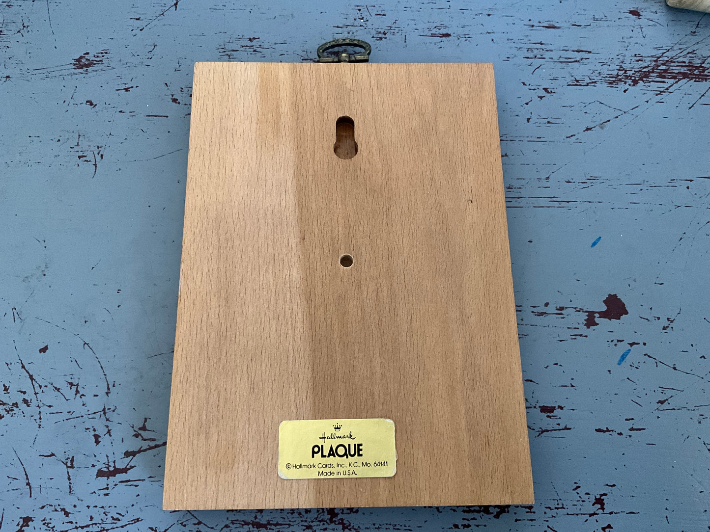 Hallmark Hang in there! Lion resting in a tree vintage circa 1970s wooden plaque