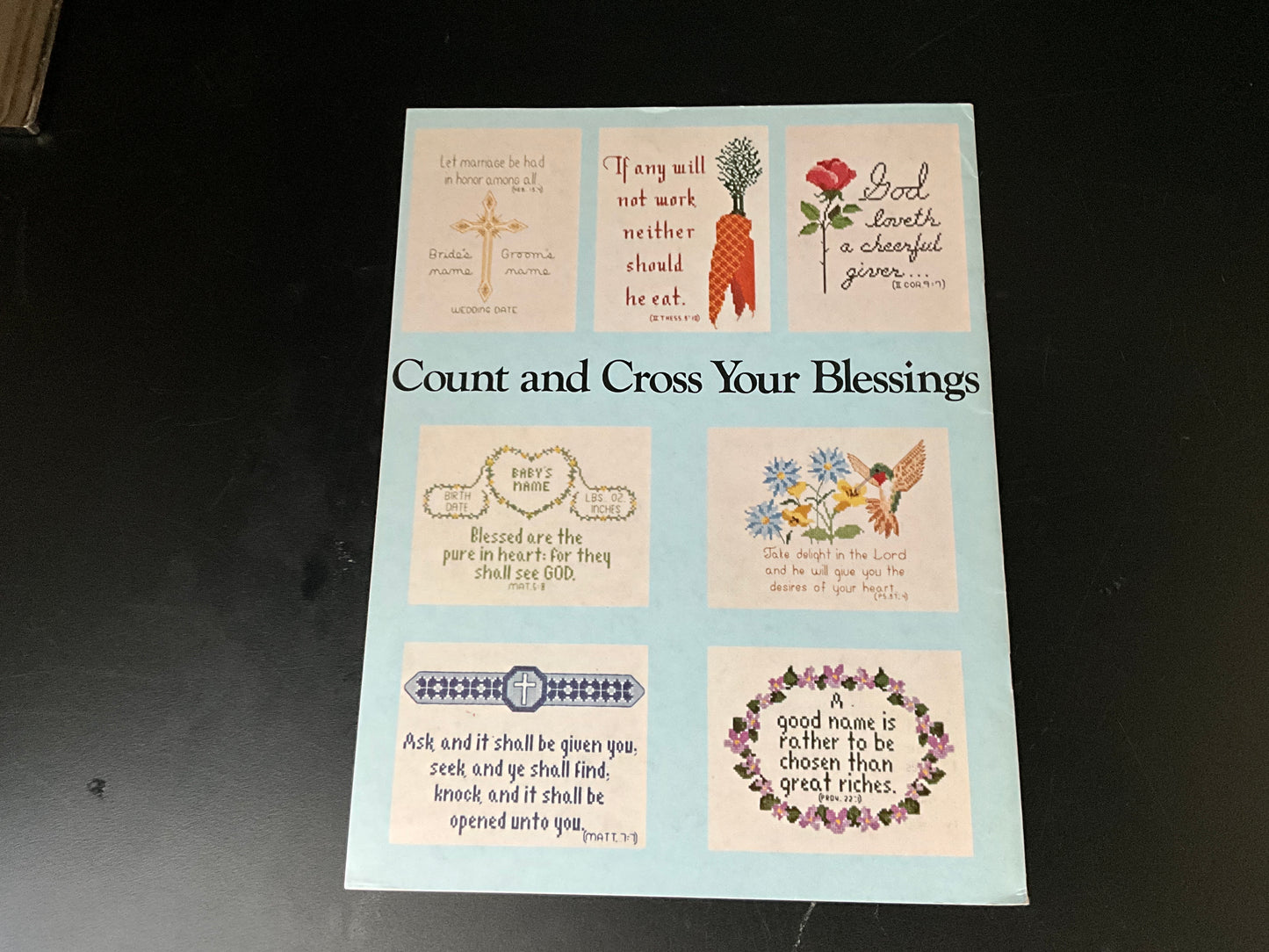 Count and Cross Your Blessings cross stitch chart