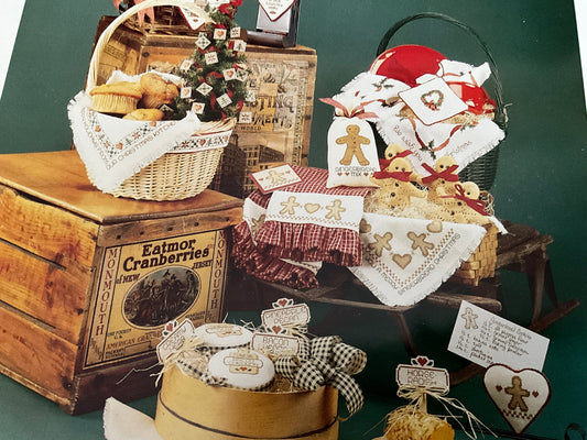 Sue Hills Designs Gift Baskets filled with Christmas cheer needlecraft chart