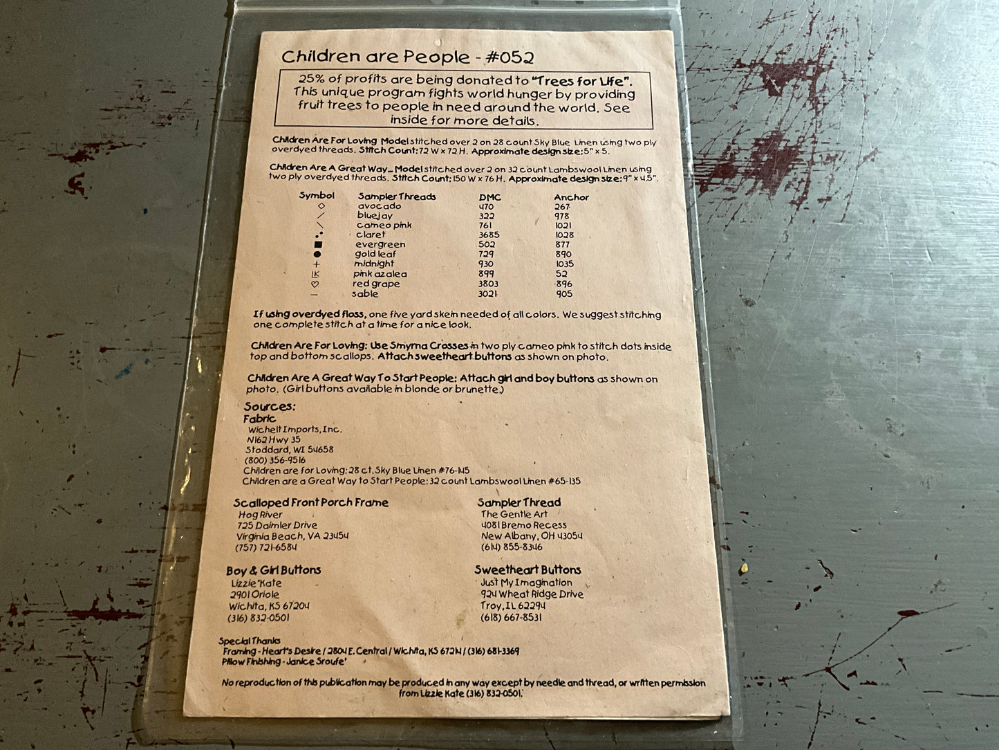 Lizzie Kate Children are People needlecraft pattern