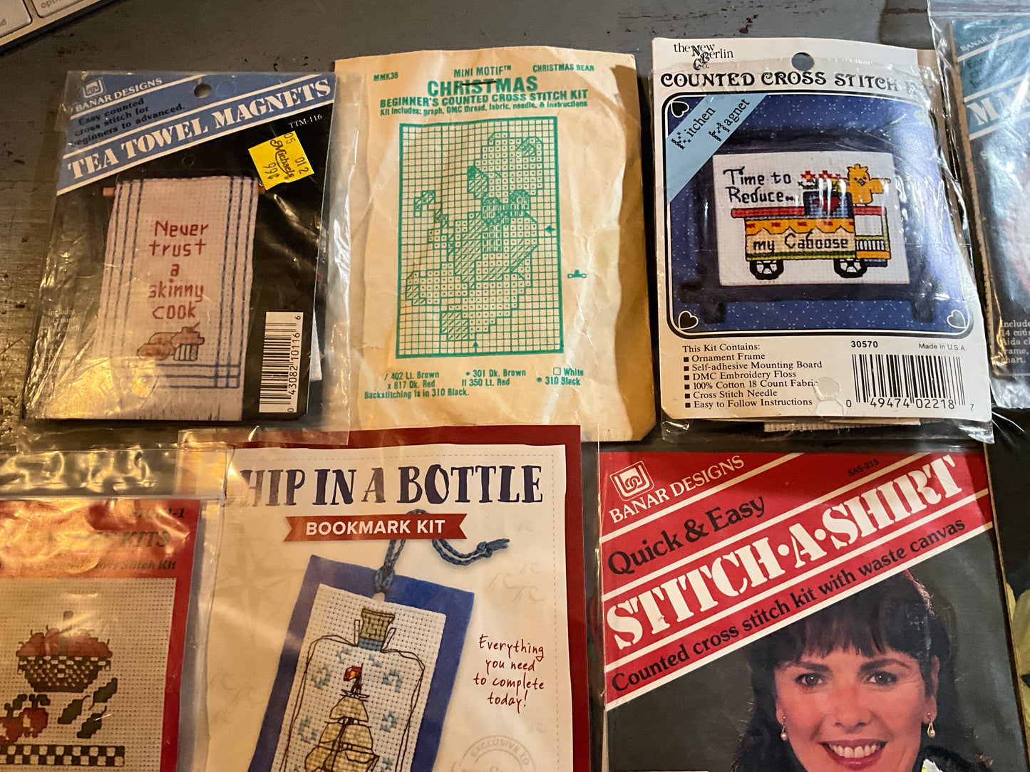 Amazing bargain lot of 10 vintage cross stitch kits see pictures for details