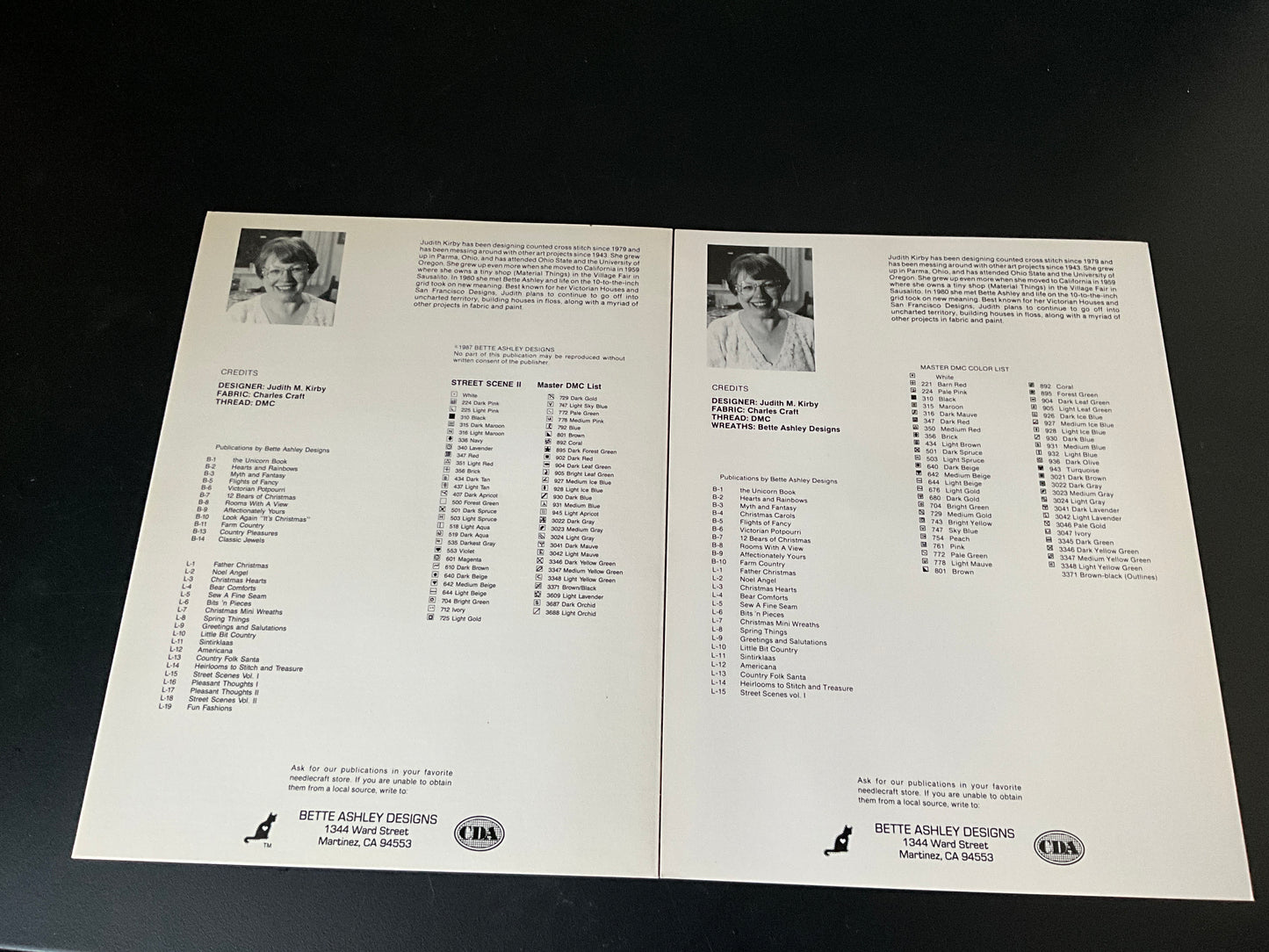 Bette Ashley Designs Judith M. Kirby Street Scene vol. I & II set of 2 counted cross stitch charts