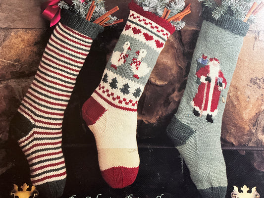Leisure Arts Christmas Trio Stockings To Knit 1206 knitting pattern