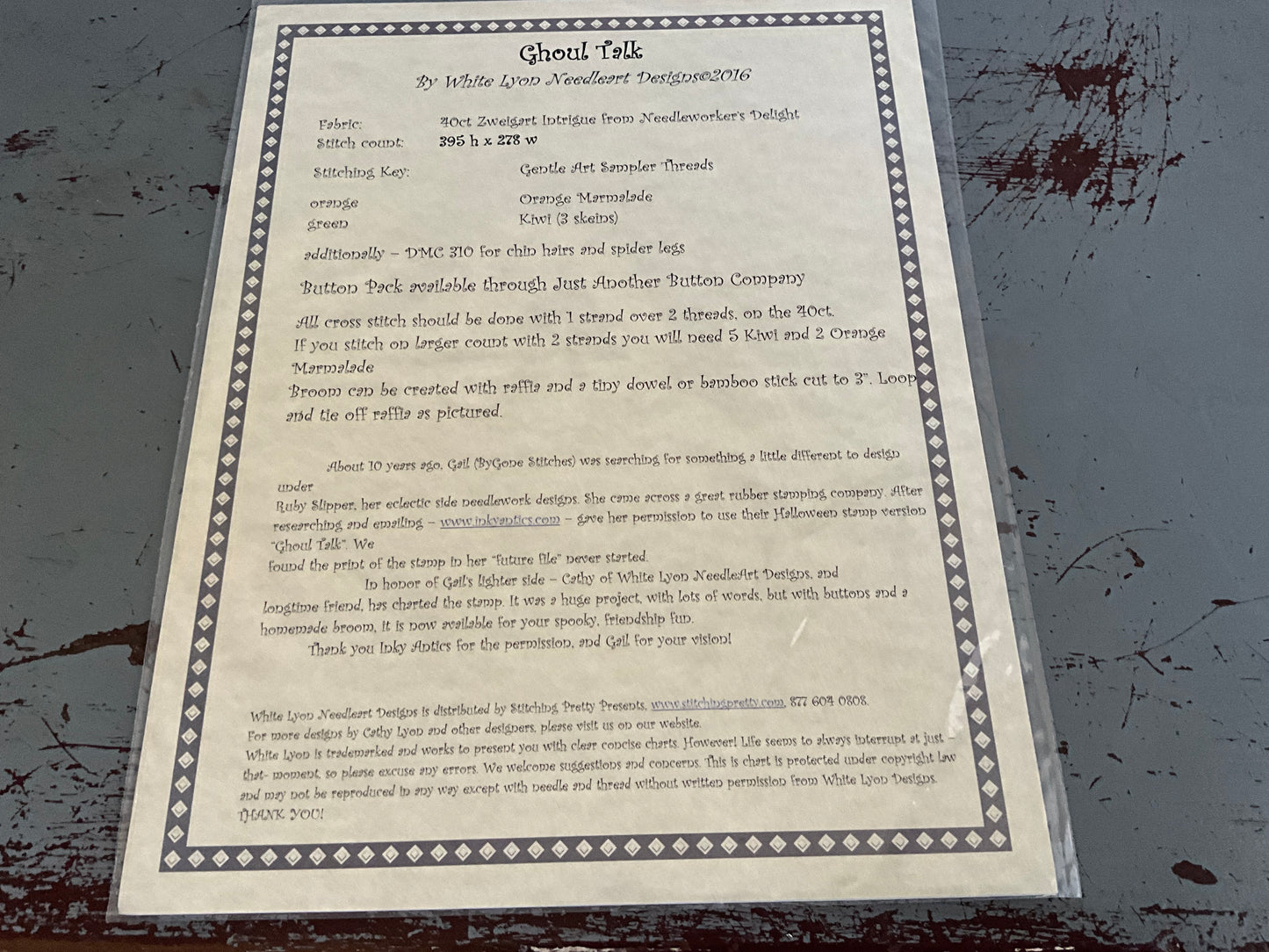 White Lyon Needleart Designs Ghoul Talk cross stitch chart