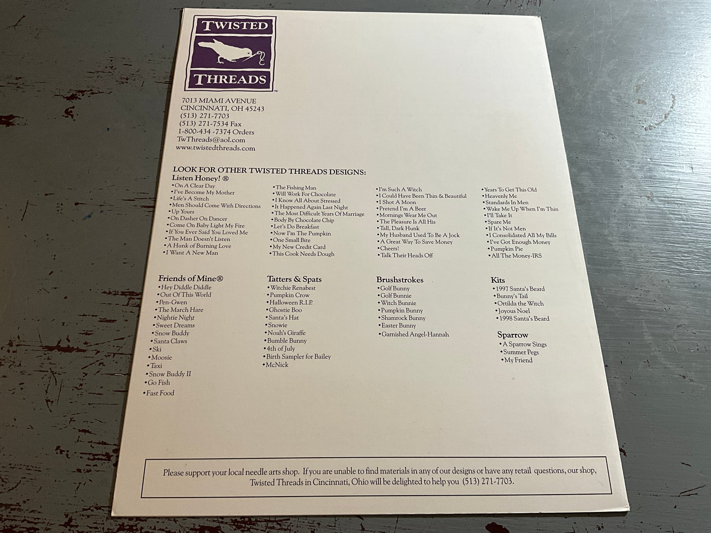 Twisted Threads McNick counted cross stitch chart