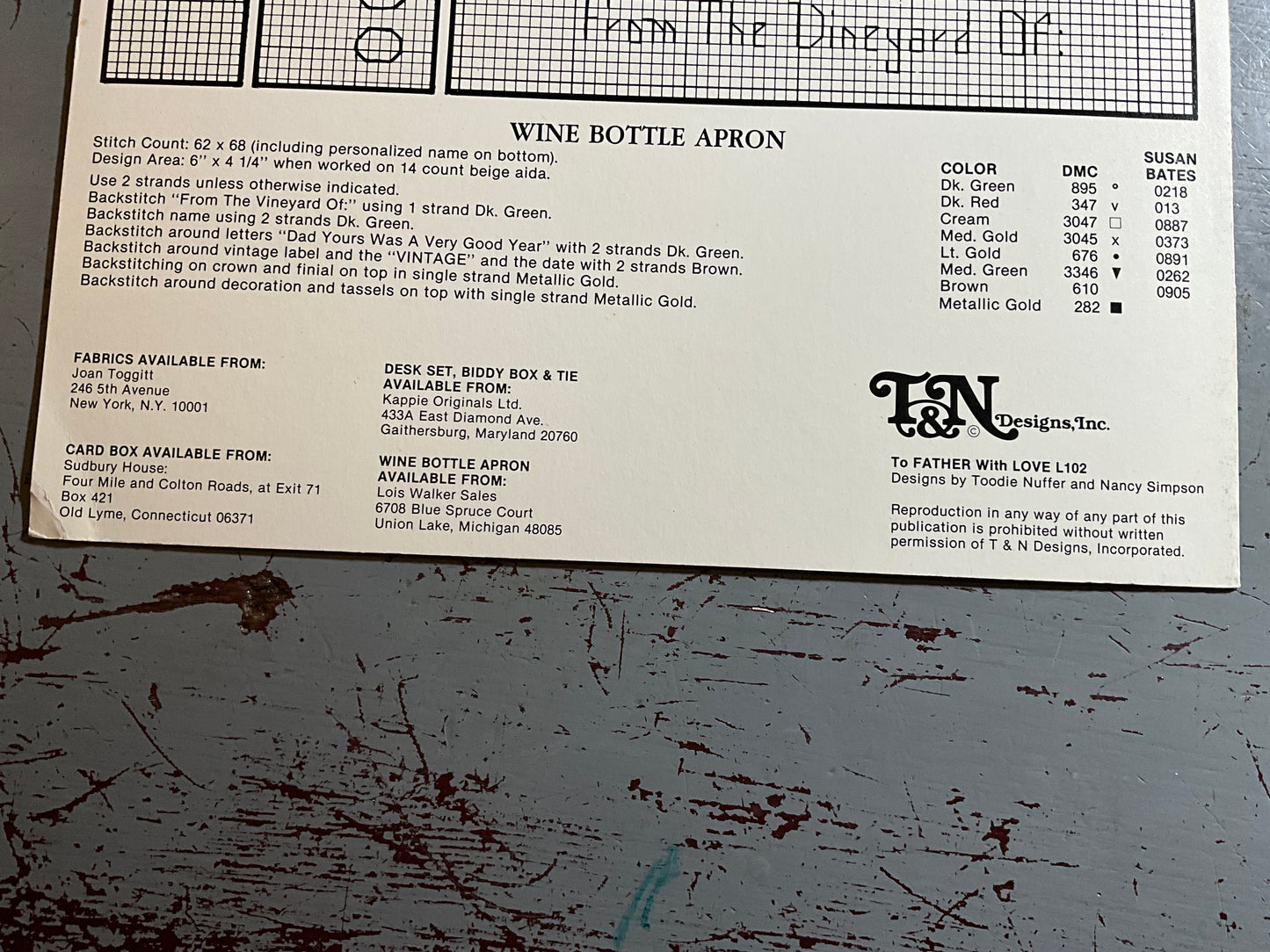 T & N To Father with Love L102 counted cross stitch chart