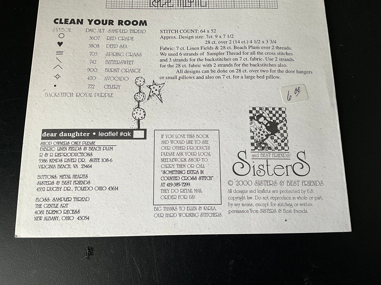 Sisters and best friends! dear daughter counted cross stitch chart