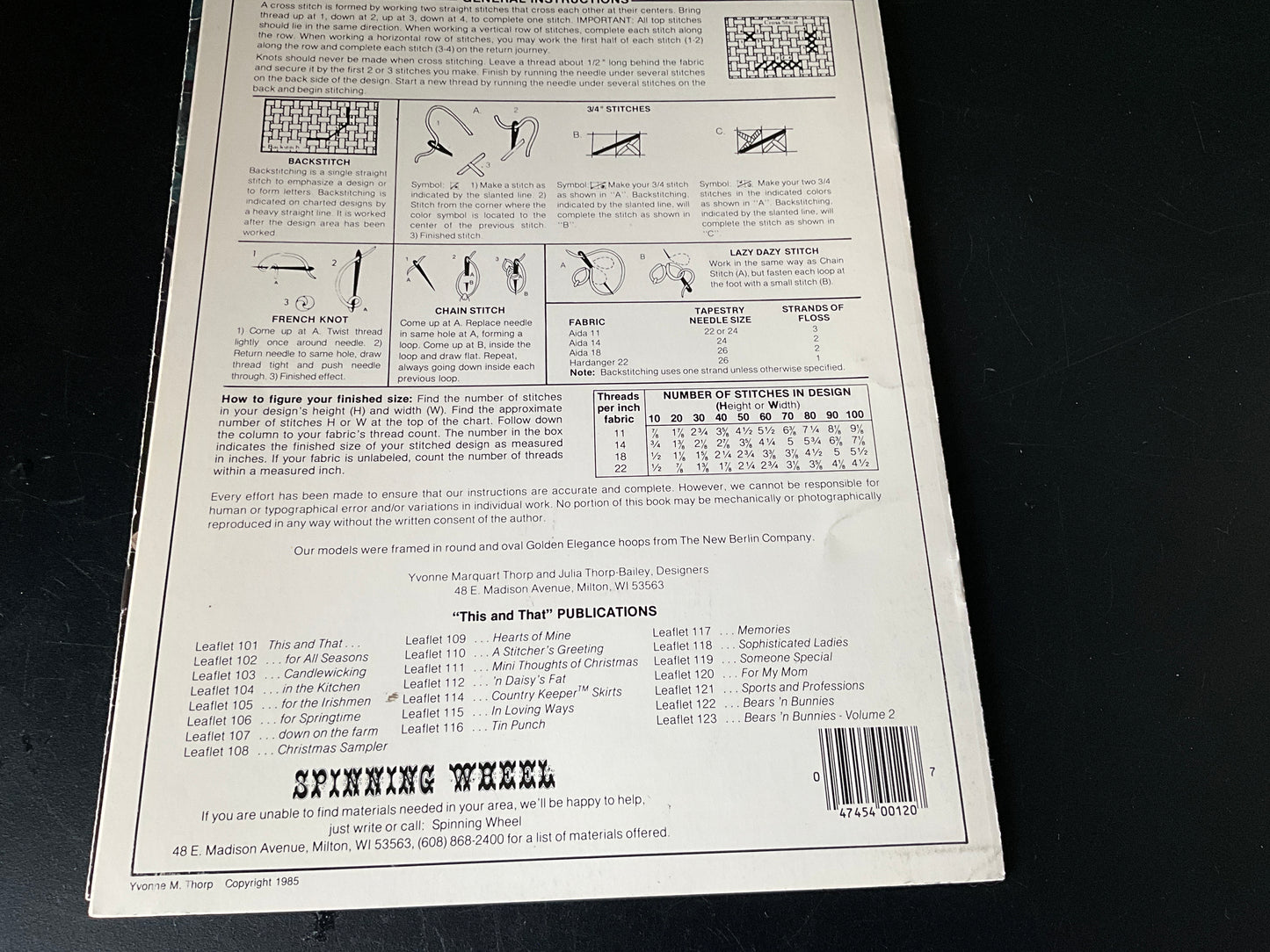 This and That…For My Mom Spinning Wheel Yvonne M. thorp counted cross stitch chart