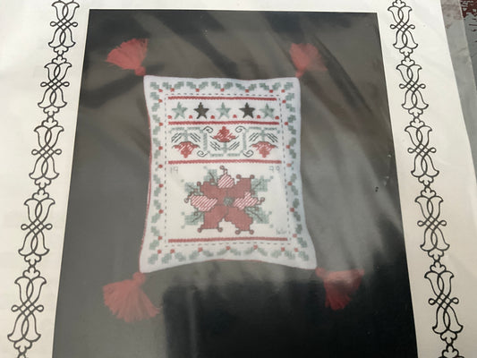 Periwinkle Promises sampler accents Poinsettia Sampler Accent Silk & Linen Kit