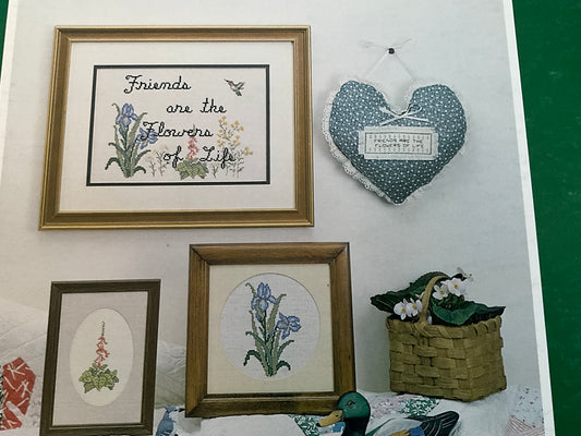 Linda Myers’ “Friends Are The Flowers Of Life”counted cross stitch chart