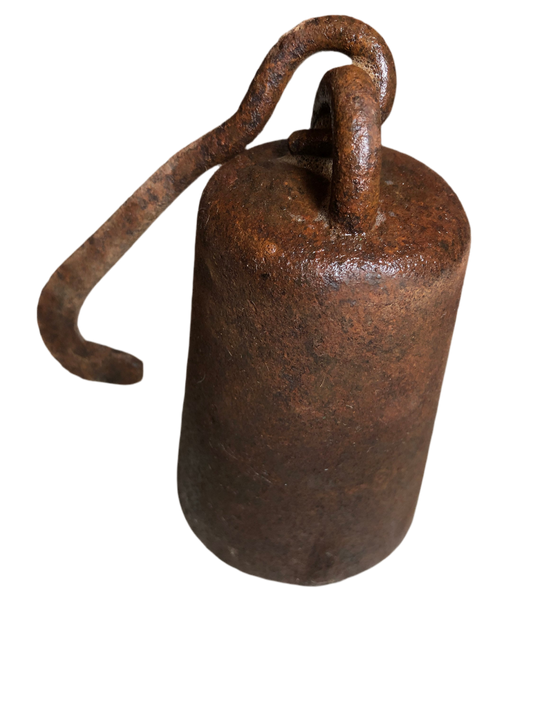 Antique Old Metal Iron 8 lb. 4 lb., and 2 lb. Set of 3 Merchants Hooked Scale Weights*