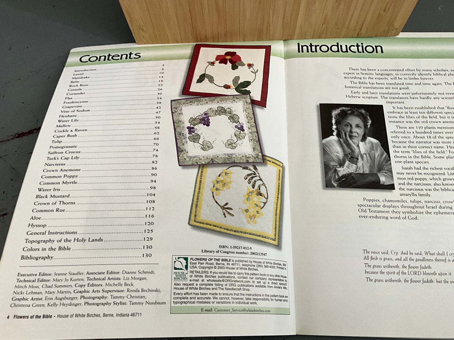 House of White Birches Flowers of the Bible quilting pattern book