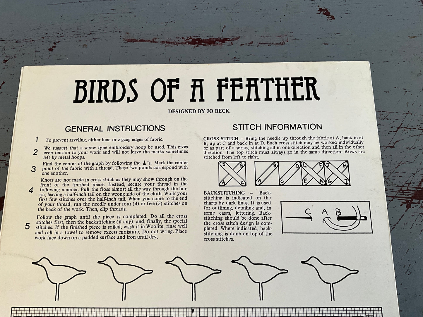 June Grigg designs Birds Of A Feather Lasting Impressions Leaflet 204 counted cross stitch chart