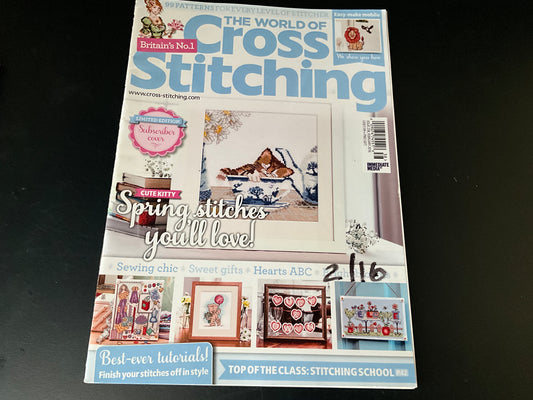 The World of Cross Stitching February-April & June-August 2016 magazines lot of 6 issues Britain’s No. 1