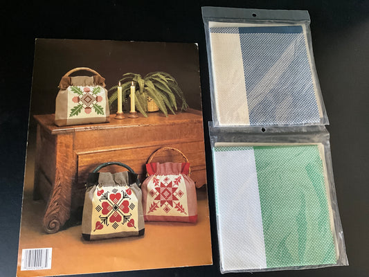 Leisure Arts Hopscotch Silhouettes Leaflet 287 cross stitch chart with 2 packs of Charles Craft Hopscotch fabric*