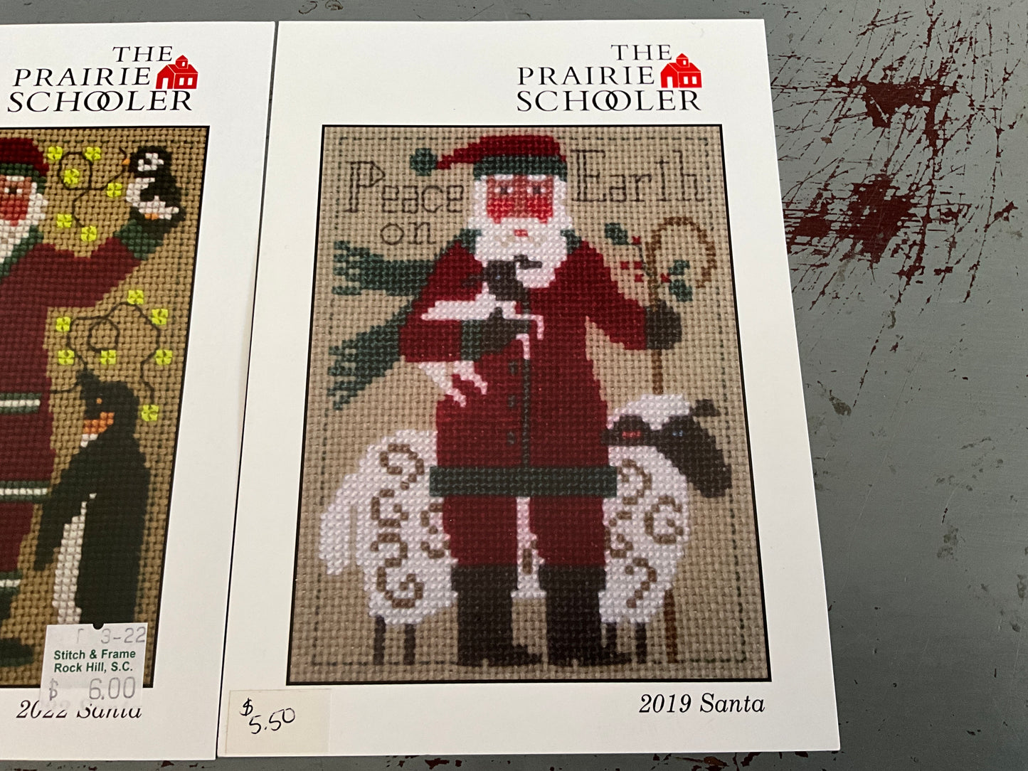Prairie Schooler Santa’s 2019 & 2022 set of 2 counted cross stitch charts