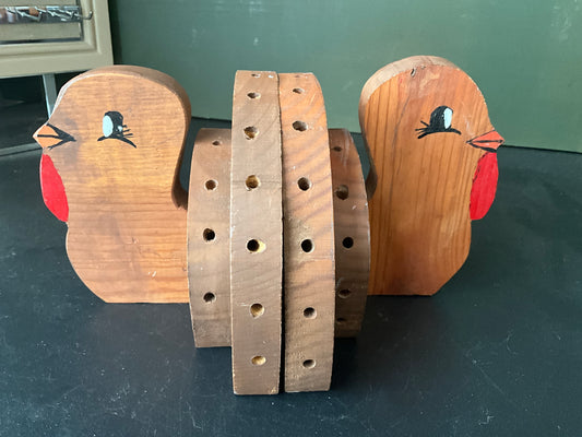 Tremendous Tom Turkey hand made and painted wooden bookends