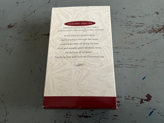 Hallmark Merry Olde Santa #5 1994 Santa with lantern & snowshoes Keepsake Ornament QX525-6