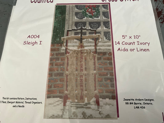 Jeanette Aden Designs Sleigh I counted cross stitch kit