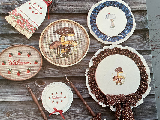 Strawberry Patch Brooms, Baskets, & Hoops Leaflet No. 2 counted cross stitch chart