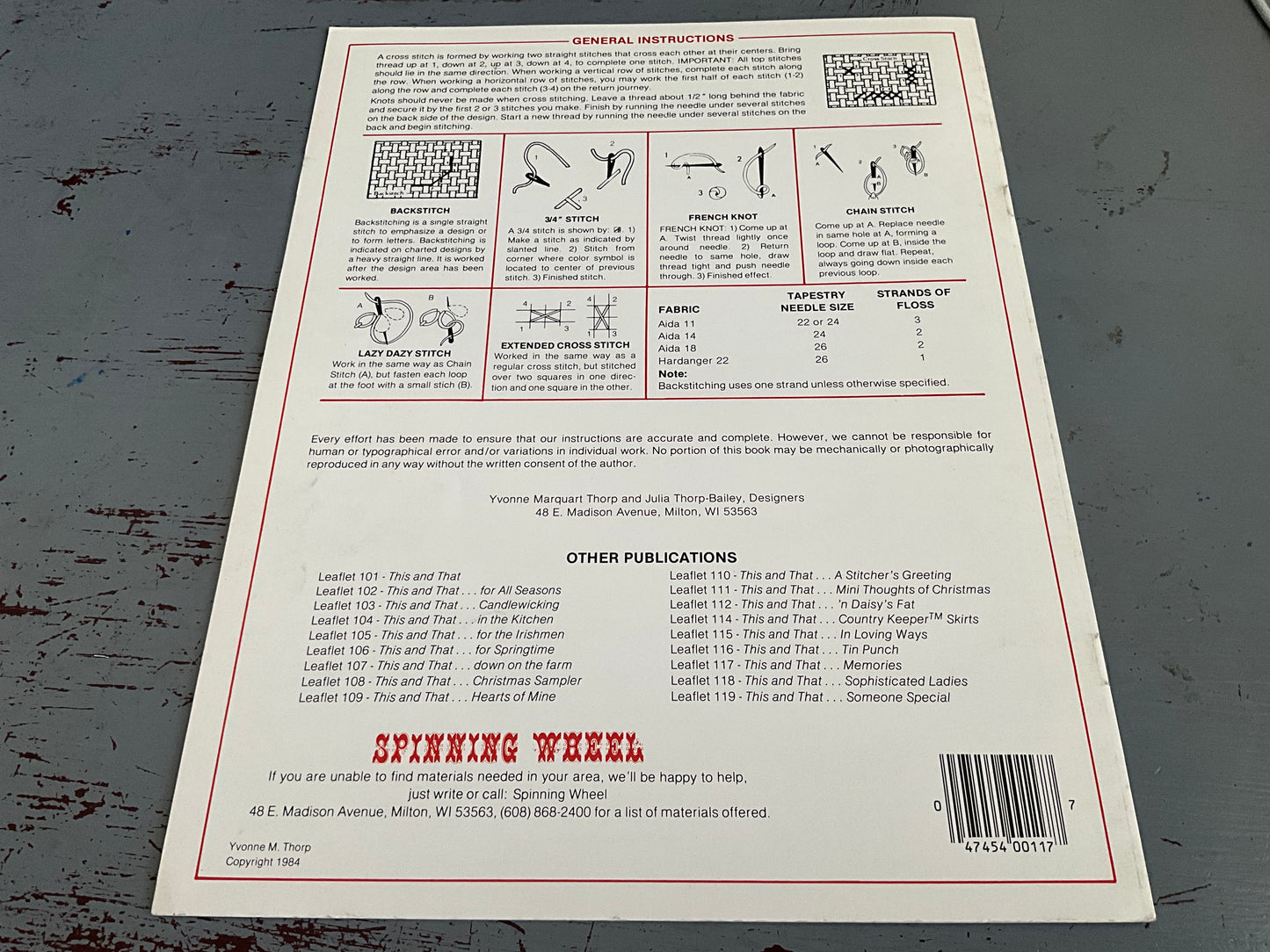Spinning Wheel this and That … Memories Leaflet 117 counted cross stitch chart