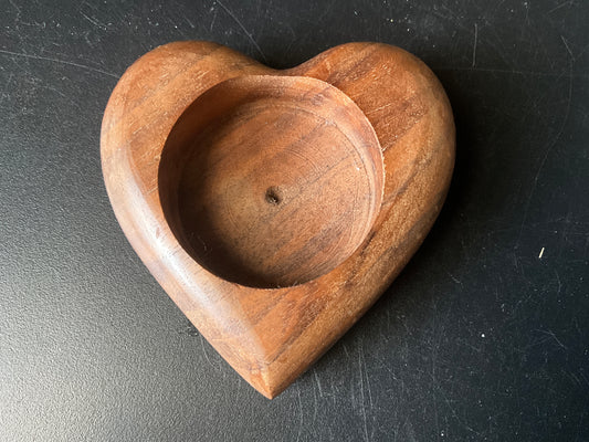 Wonderful wooden heart tea light candle holder decorative keepsake