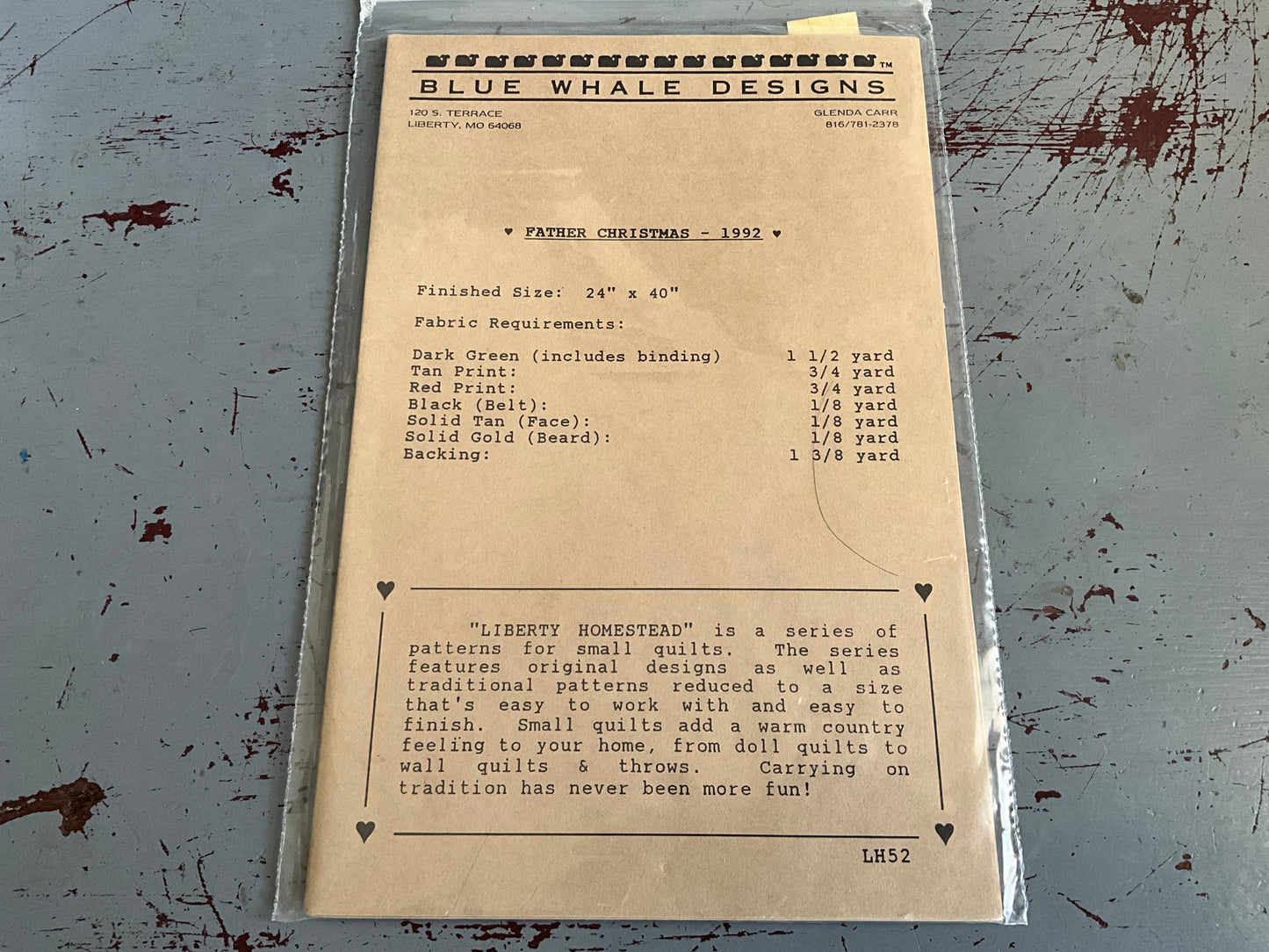 Blue Whale Designs Liberty Homestead quilt pattern