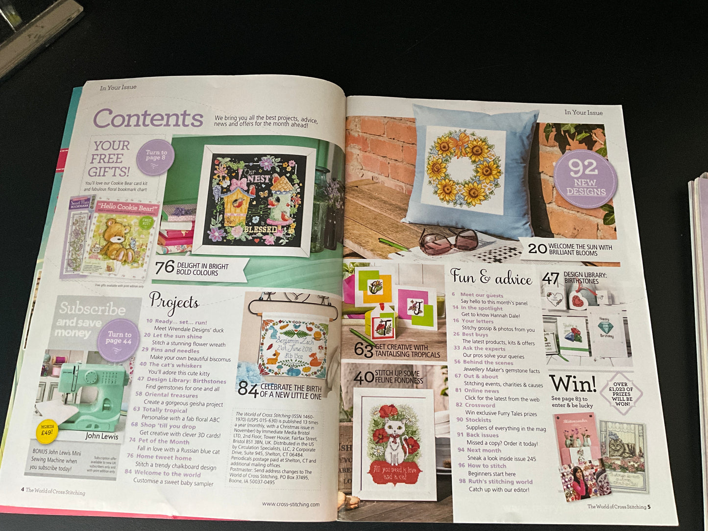 The World of Cross Stitching February-April & June-August 2016 magazines lot of 6 issues Britain’s No. 1