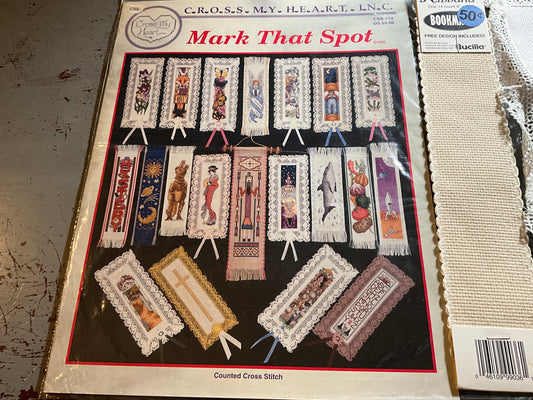 Cross My Heart Mark That Spot bookmark cross stitch chart with 2 bookmarks