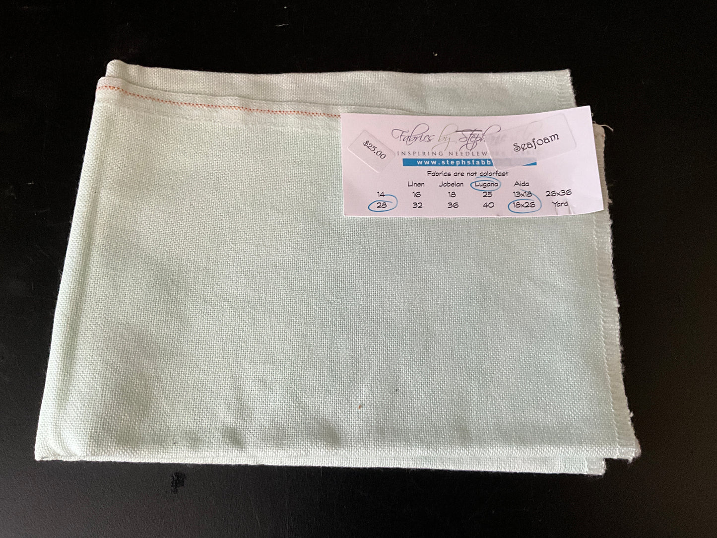 Laguna Seafoam 28 count needlecraft fabric 18 x 26 inches