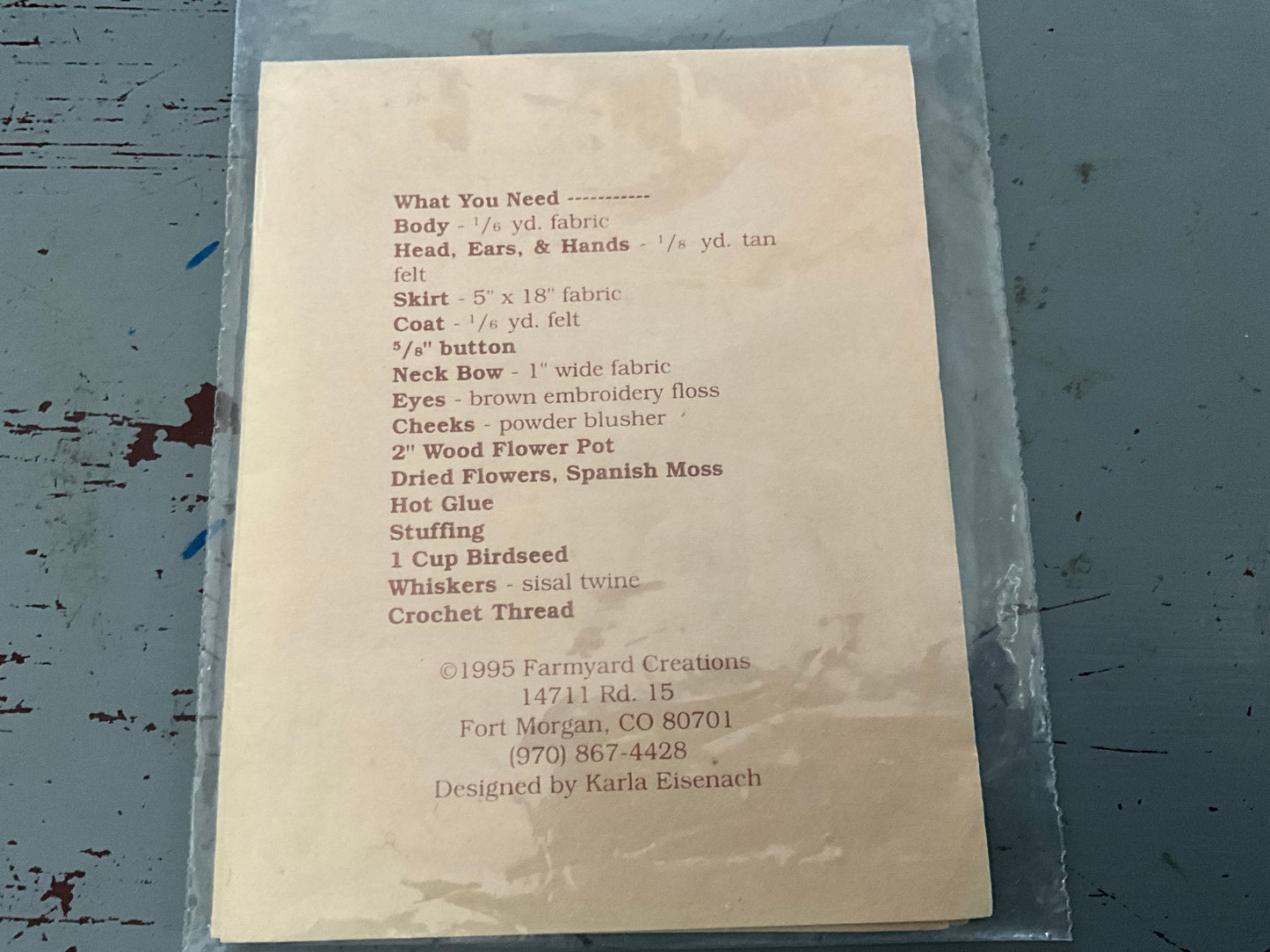 Farmyard Creations Miss Potter craft project