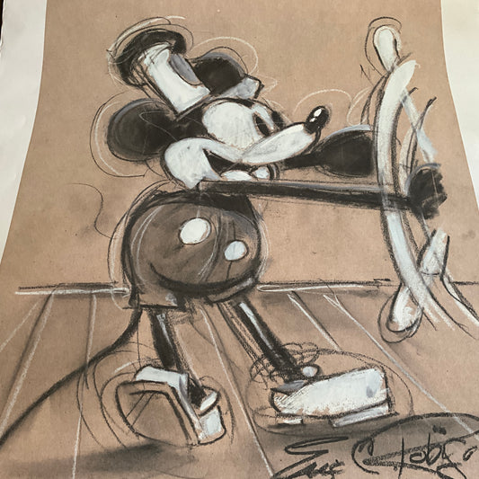 Walt Disneys Steamboat Willie giant 48 x 36 inch custom printed from Disney World Florida in the 1990’s new never been framed print