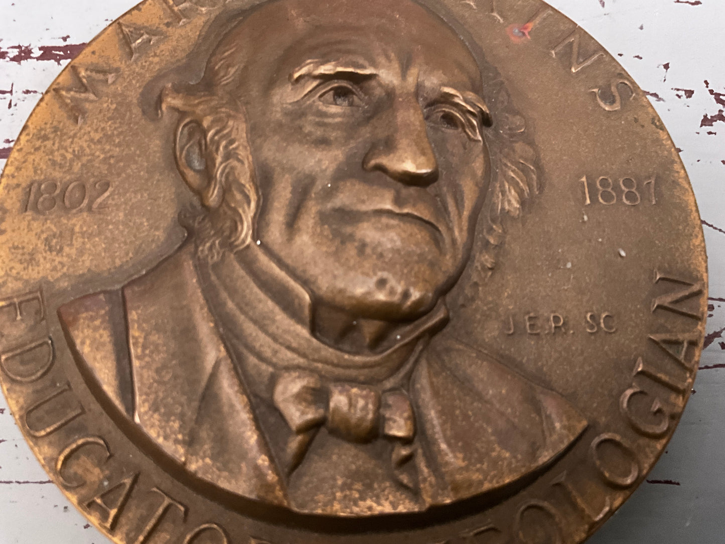 Mark Hopkins Educators Theology 1802-1887 The Hall of Fame of Great Americans At the New York University 19O63 heavy brass souvenir collectible medallion