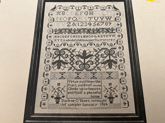 The Needles Praise Virtue Outshines the Stars cross stitch chart