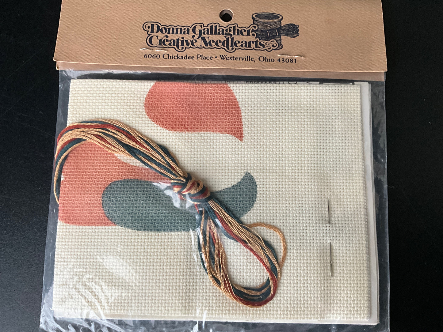 Donna Gallagher Creative Needlearts Country Charm Calico Cat 827 on printed fabric cross stitch kit