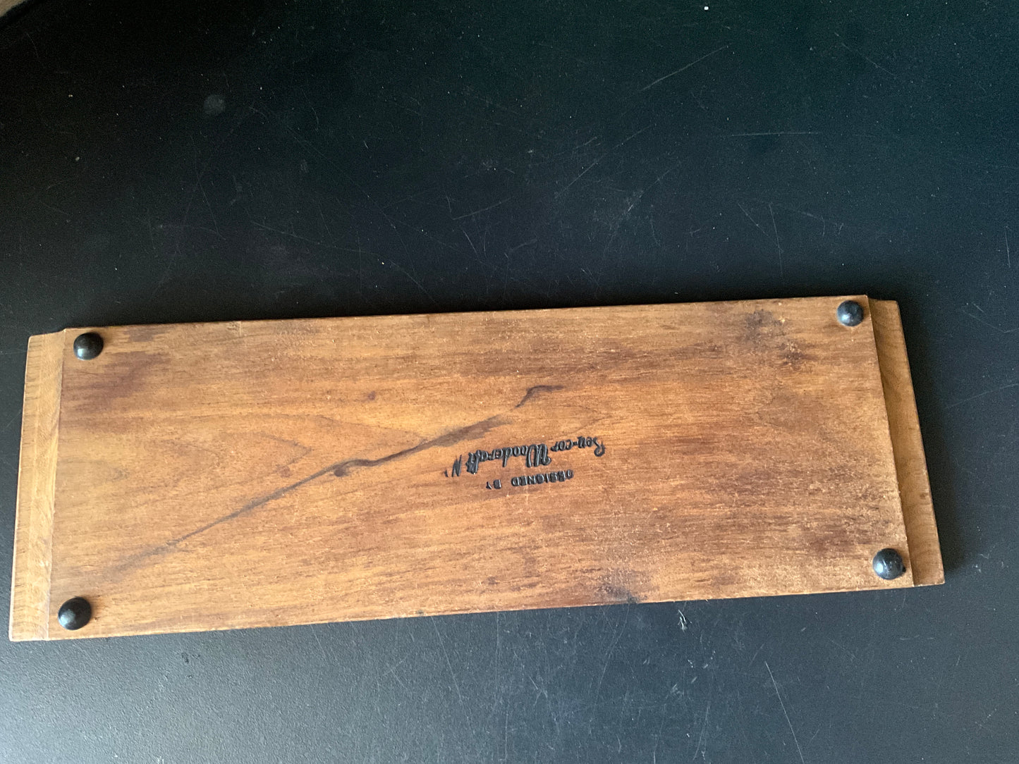 Eagle tile wooden cheese tray/valet by Rea Cor Woodcraft great keepsake trinket change catcher