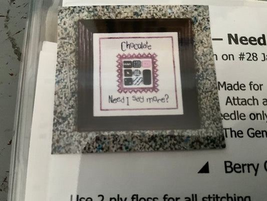 Ho-Ho-Ho Designs Chocolate Need I Say More? SP108 Autumn counted cross stitch mini kit