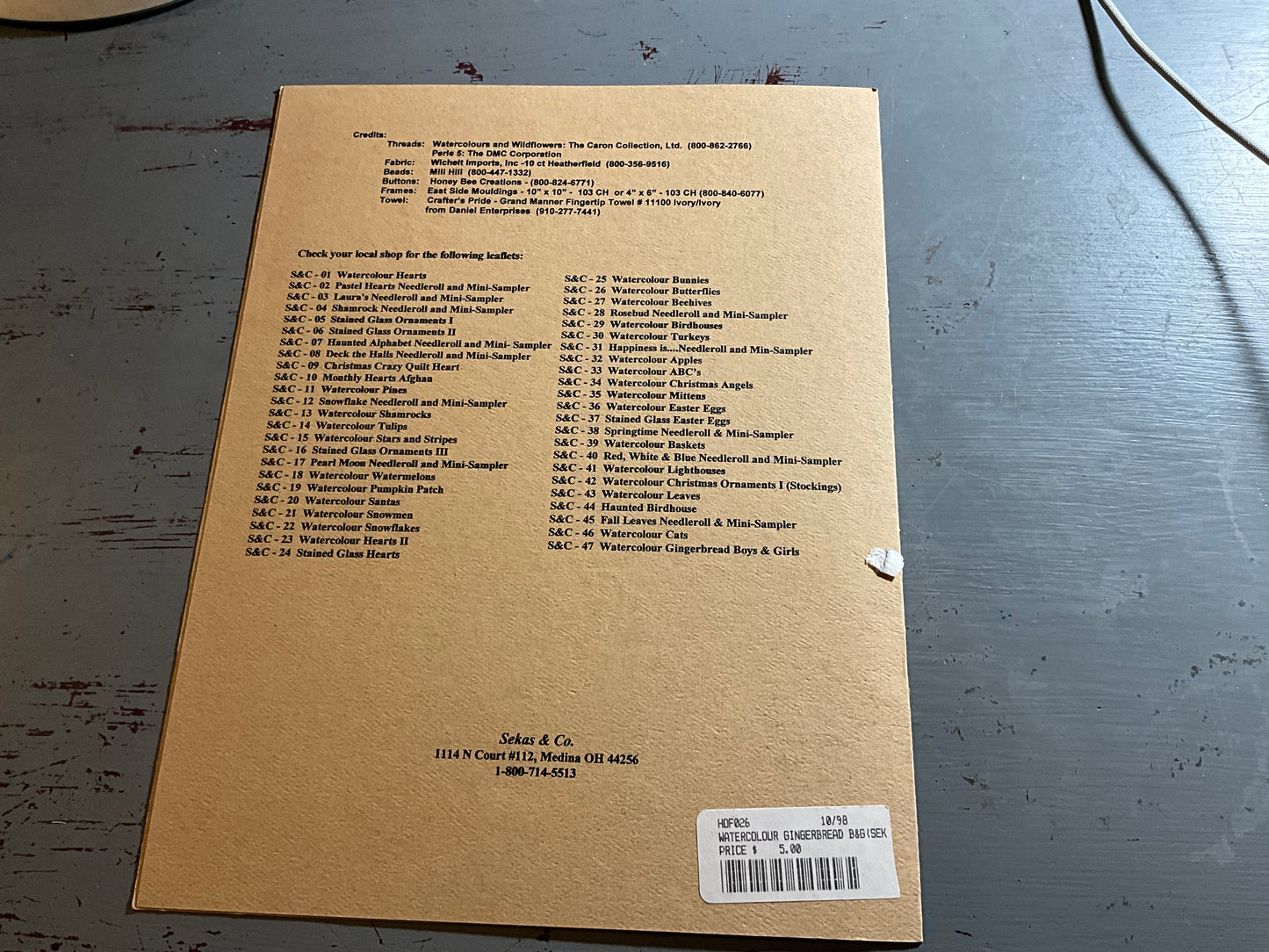 Sekas & Co. choice of vintage counted cross stitch charts see pictures and variations*