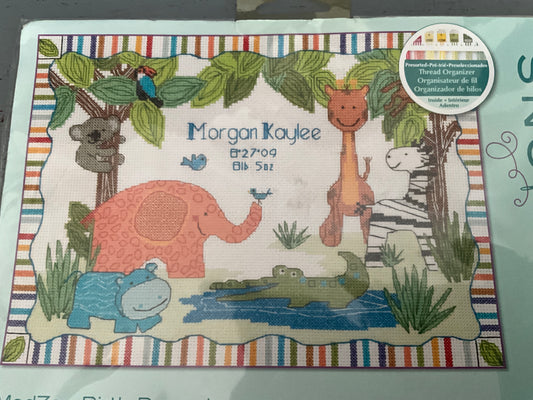 Dimensions ModZoo Birth Record 73508 cross stitch kit