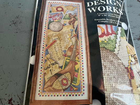 Design Works Game of Golf 9688 1997 counted cross stitch kit