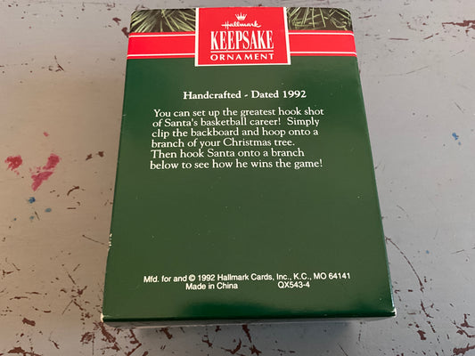 Hallmark Santa’s Hook Shot 1992 Keepsake Ornament QX543-4