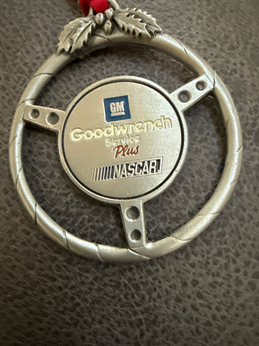 Dale Earnhardt 3 NASCAR Goodwrench pewter steering wheel Christmas ornament