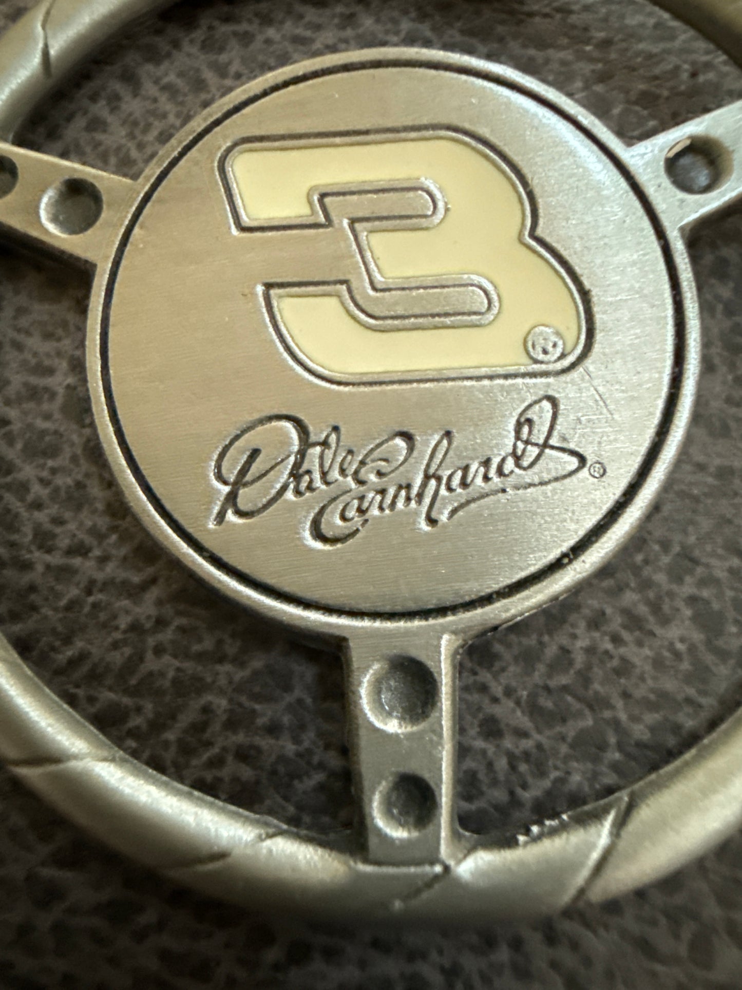 Dale Earnhardt 3 NASCAR Goodwrench pewter steering wheel Christmas ornament