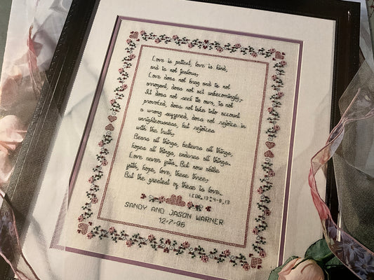 Praying Hands United In God’s Hands 11 marriage samplers counted cross stitch chart