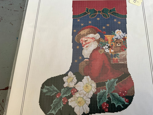 Christmas Rose Stocking by Ellen Maurer-Stroh # EMS023 1997 counted cross stitch chart